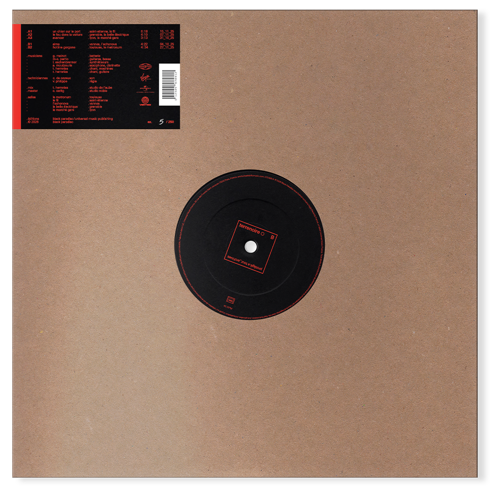 VINYLE "protégé.e tour_archives" version rouge (NUMÉROTÉ)